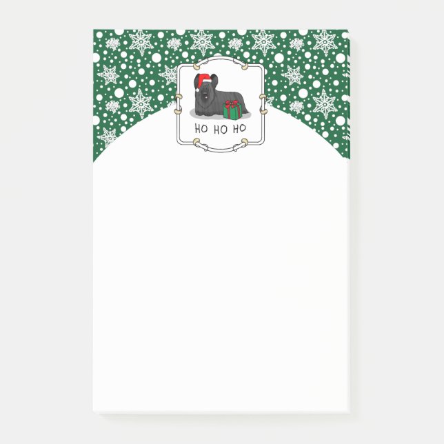 Christmas Santa Claus Hat Skye Terrier (black) Post-it Notes (Front)