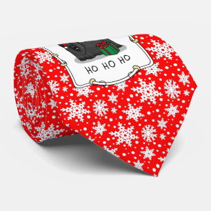 Christmas Santa Claus Hat Skye Terrier (black) Tie