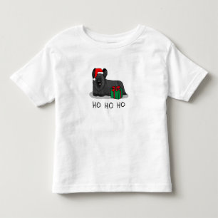 Christmas Santa Claus Hat Skye Terrier (black) Toddler T-Shirt