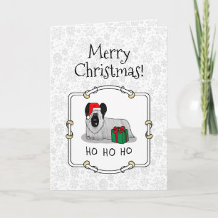 Christmas Santa Claus Hat Skye Terrier (silver) Card