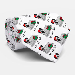 Christmas Santa Claus Hat Skye Terrier (silver) Tie