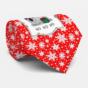 Christmas Santa Claus Hat Skye Terrier (silver) Tie