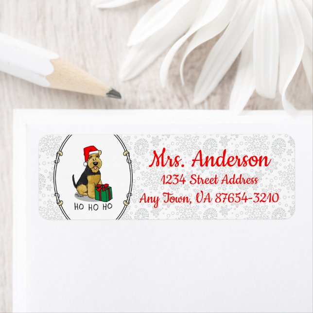 Christmas Santa Claus Hat Welsh Terrier Dog Cute (Insitu)