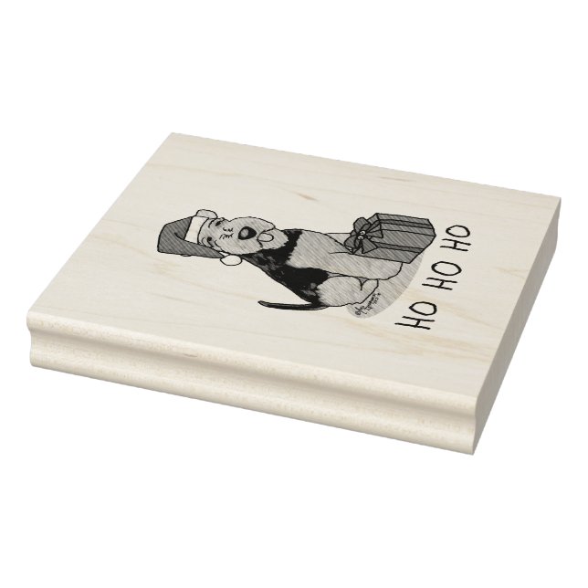 Christmas Santa Claus Hat Welsh Terrier Dog Cute Rubber Stamp (Stamp)