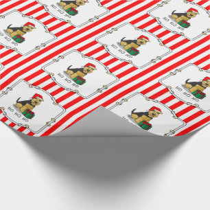 Christmas Santa Claus Hat Welsh Terrier Dog Cute Wrapping Paper
