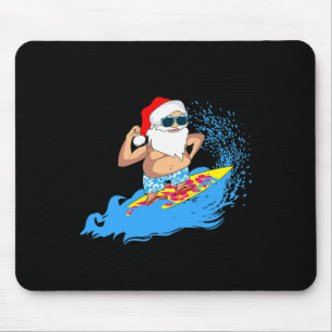 Christmas Santa Claus Hawaiian Surfing Summer Surf Mouse Mat