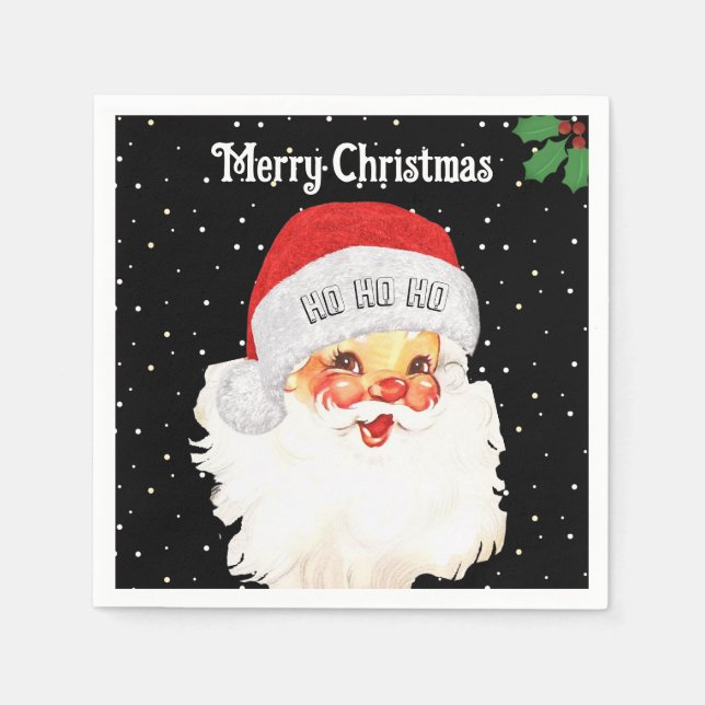 Christmas Santa Claus HO HO HO Napkin (Front)