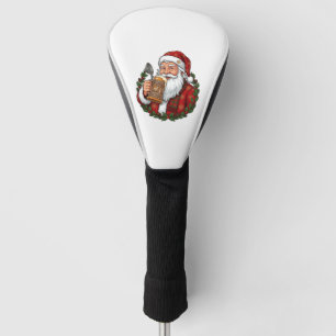 Christmas Santa Claus Holding Beer Glass Golf Head Cover