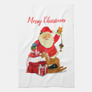 Christmas Santa  Claus Holiday Home Tea Towel