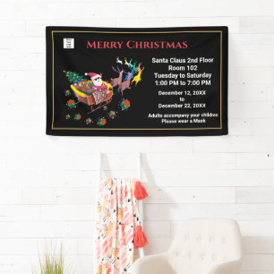  Christmas Santa Claus Holiday Hours Personalise Banner