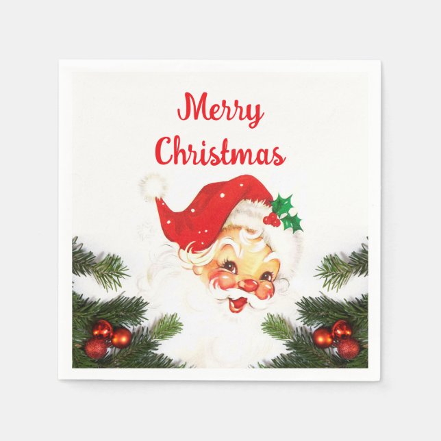 Christmas Santa Claus Holiday Party  Napkin (Front)
