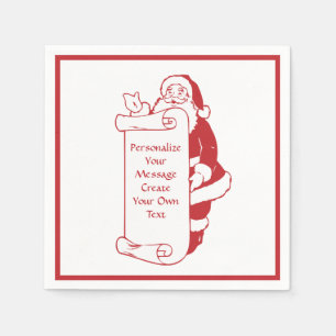 Christmas Santa Claus List Personalise Napkin