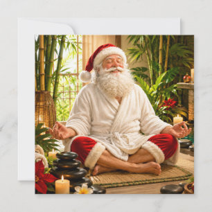 Christmas Santa Claus Meditation Holiday Card
