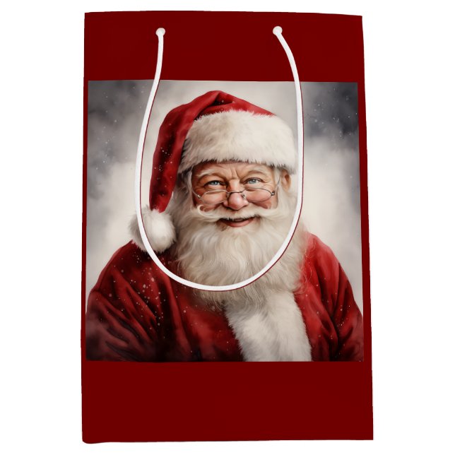 Christmas Santa Claus Medium Gift Bag (Front)