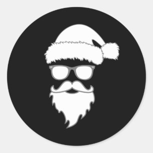 Christmas Santa Claus Merry Funny Gift Idea Classic Round Sticker