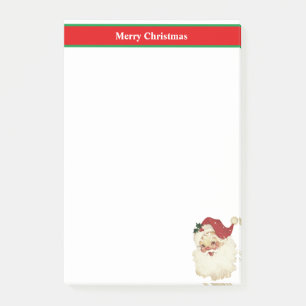 Christmas Santa Claus on Red & White Post-it Notes