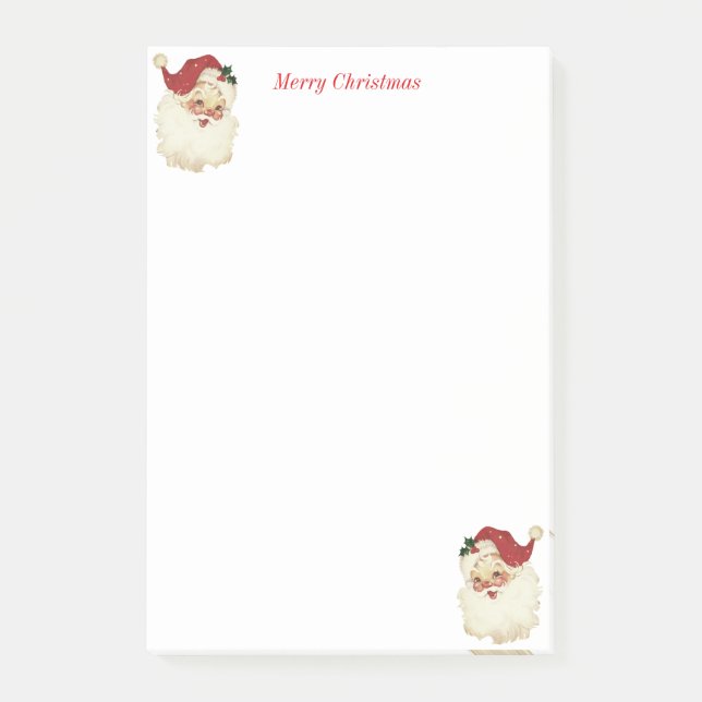 Christmas Santa Claus on White Post-it Notes (Front)