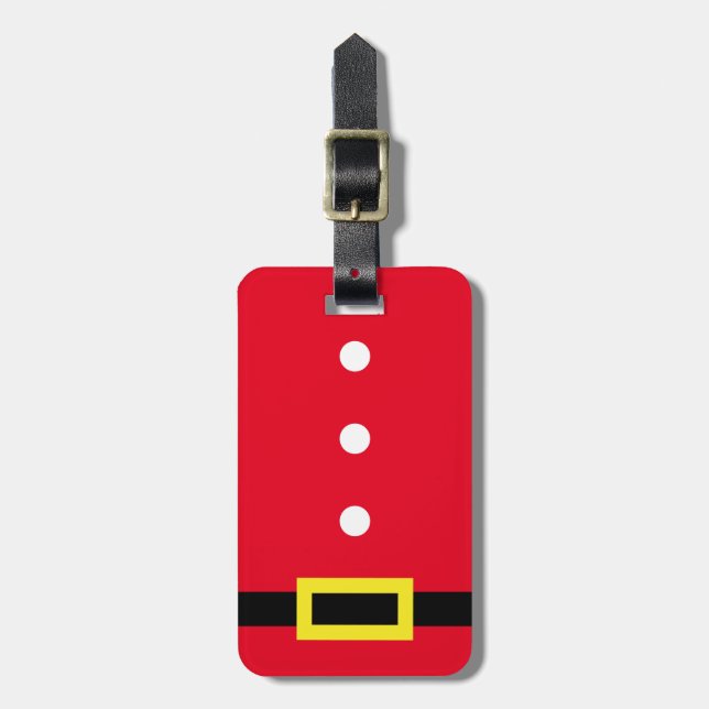 Christmas Santa Claus Outfit Belly Luggage Tag (Front Vertical)