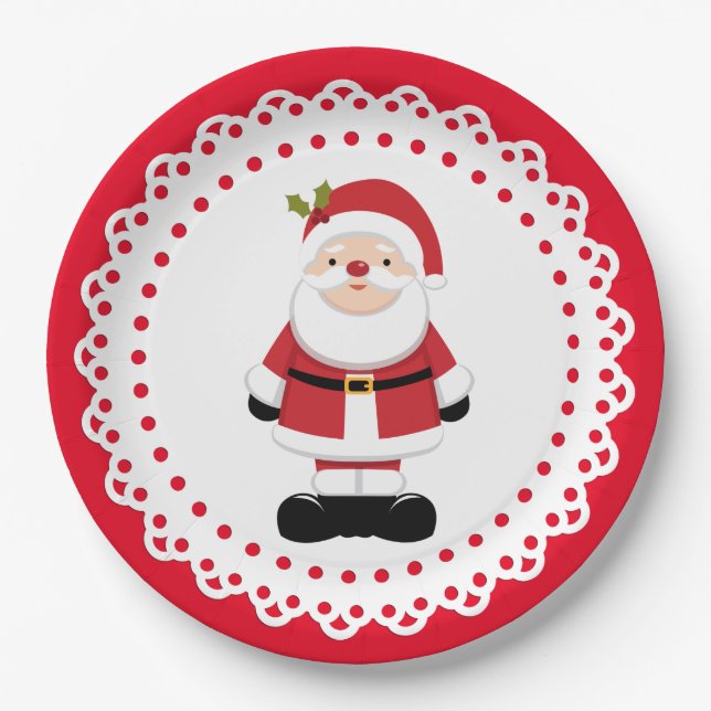 Christmas Santa Claus   Paper Plate (Front)
