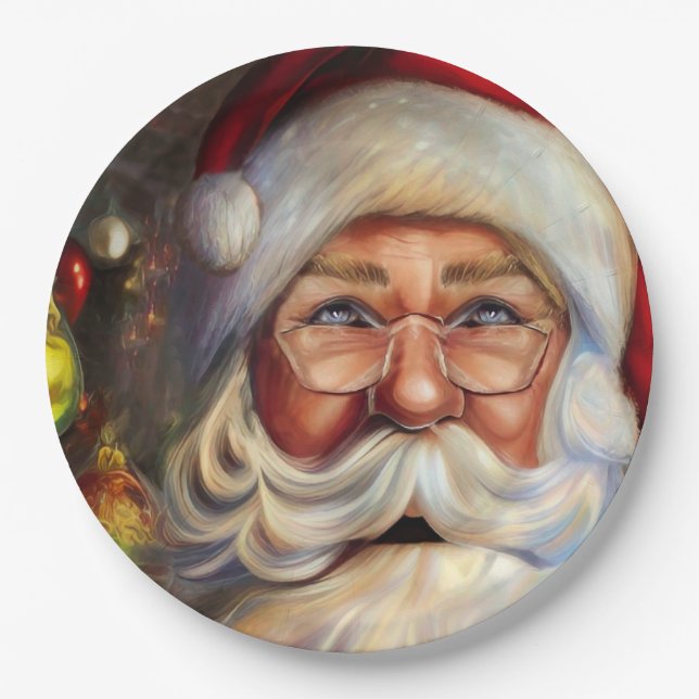 CHRISTMAS SANTA CLAUS PAPER PLATES (Front)
