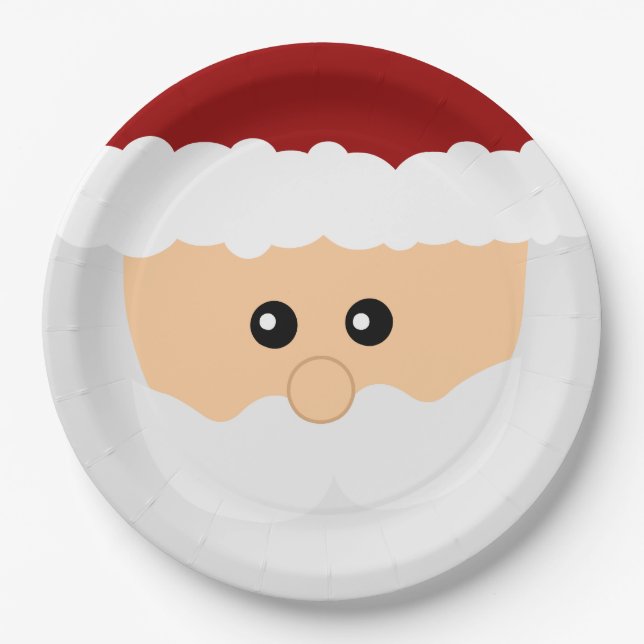Christmas Santa Claus Paper Plates (Front)