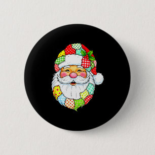 Christmas Santa Claus Patchwork Vintage Men Women  6 Cm Round Badge