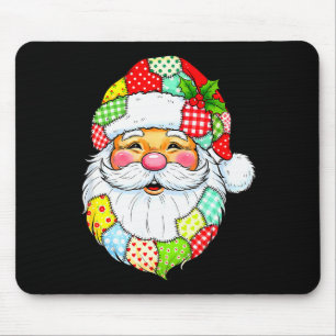Christmas Santa Claus Patchwork Vintage Men Women Mouse Mat