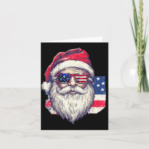 Christmas Santa Claus Patriotic Usa Sungles In Jul Card