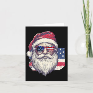 Christmas Santa Claus Patriotic Usa Sungles In Jul Card