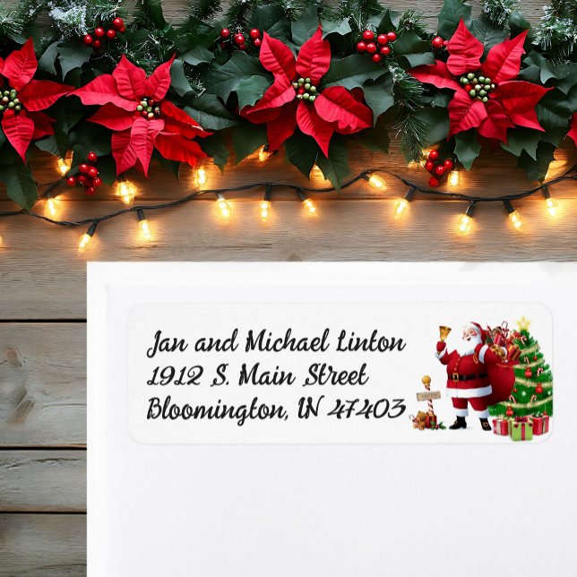 Christmas Santa Claus Personalise Return Address  (Creator Uploaded)
