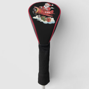 Christmas Santa Claus Pilot Flying Aeroplane Gift Golf Head Cover