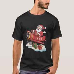Christmas Santa Claus Pilot Flying Aeroplane Gift T-Shirt