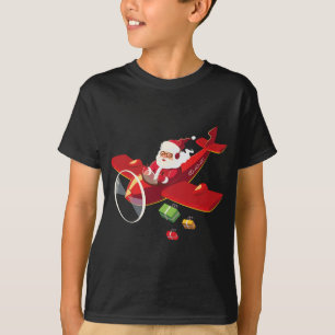 Christmas Santa Claus Pilot Flying Aeroplane Gift T-Shirt