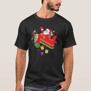 Christmas Santa Claus Pilot Flying Aeroplane Gifts T-Shirt