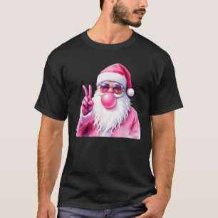 Christmas Santa Claus Pink Bubble Gum  T-Shirt