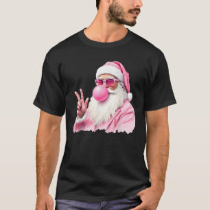 Christmas Santa Claus Pink Bubble Gum  T-Shirt