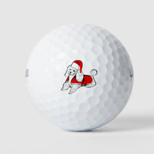 christmas santa claus poodle golf balls