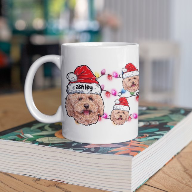 Christmas Santa Claus Poodle Pet Dog Breed Lover Coffee Mug (Creator Uploaded)