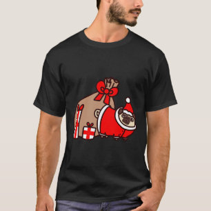Christmas Santa Claus Pug 812 T-Shirt