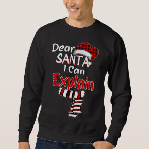 Christmas Santa Claus Red Plaid, Dear Santa I Can Sweatshirt