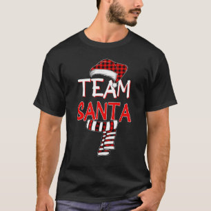 Christmas Santa Claus Red plaid Team Santa T-Shirt