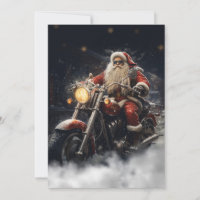 Christmas Santa Claus riding a motorcycle