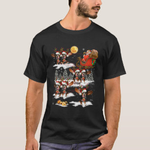 Christmas Santa Claus Riding Basset Hound Xmas Fun T-Shirt