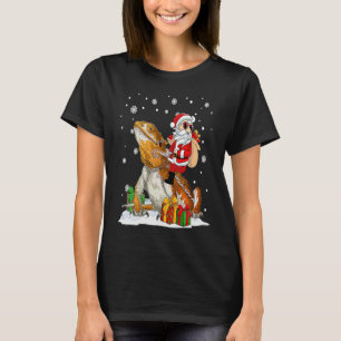 Christmas Santa Claus Riding Bearded Dragon Xmas H T-Shirt