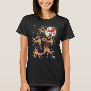 Christmas Santa Claus Riding Belgian Malinois Xmas T-Shirt