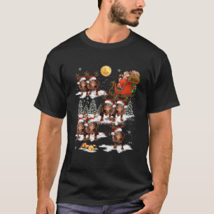 Christmas Santa Claus Riding Dachshund Xmas Funny T-Shirt