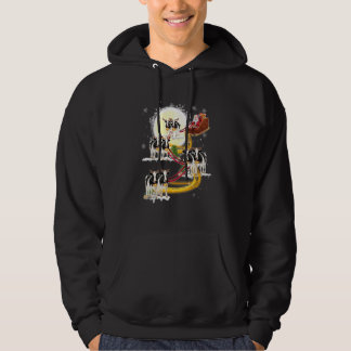 Christmas Santa Claus Riding Dairy Cow Cow Xmas Hoodie