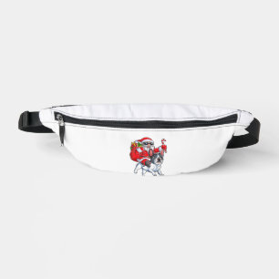 Christmas Santa Claus Riding French Bulldog Xmas B Bum Bags