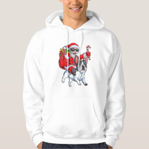 Christmas Santa Claus Riding French Bulldog Xmas B Hoodie