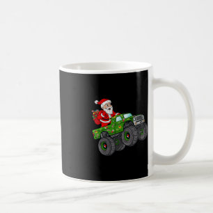 Christmas Santa Claus Riding In Monster Truck Boys Coffee Mug